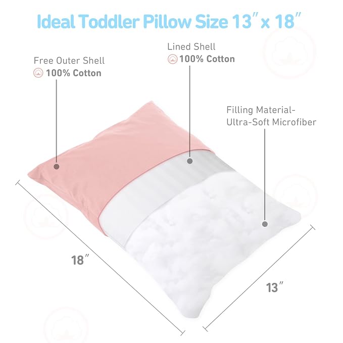 Babebay Toddler Pillow, 13X18 Soft Kid Pillow - Image 5