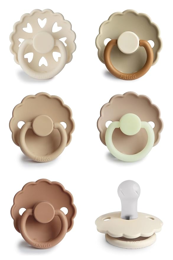 FRIGG SilkySoft Silicone Baby Pacifier 6-Pack Cinnamon Charm | Made in Denmark by mushie