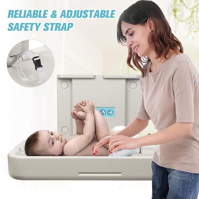 Fold Down Baby Changing Station Wall Mount Horizontal Baby Change Table - Image 2