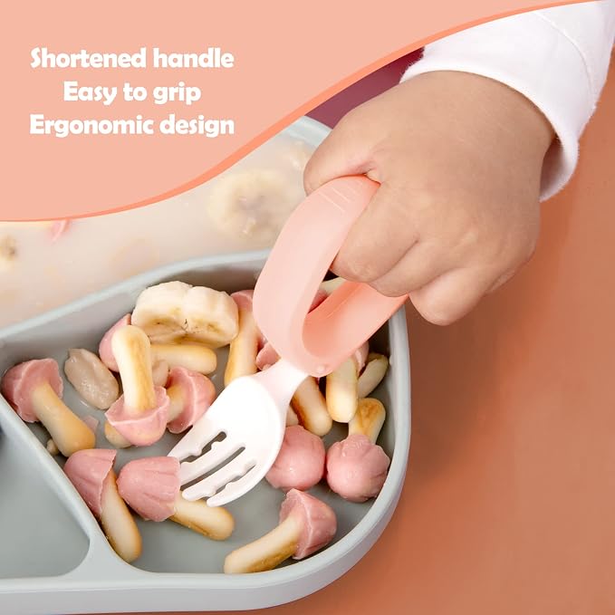 Baby Self Feeding Training Spoon and Fork Set - Image 4