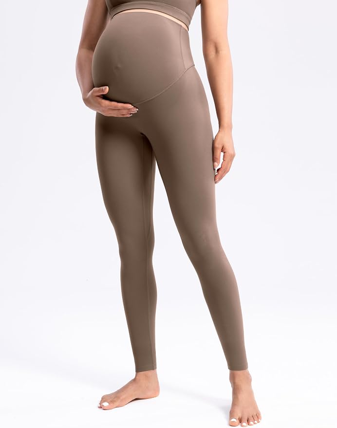 POSHDIVAH Women's Creamluxe Maternity Leggings 25"/28" Over The Belly Pregnancy - Image 3