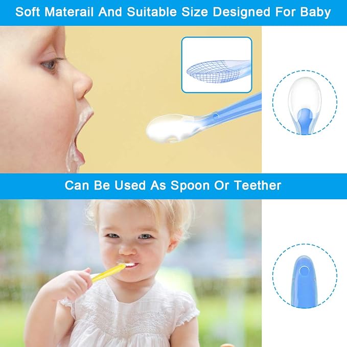 Vicloon Baby Silicone Spoons, Infants Utensils Feeding Supplies, Soft Tip BPA - Image 3