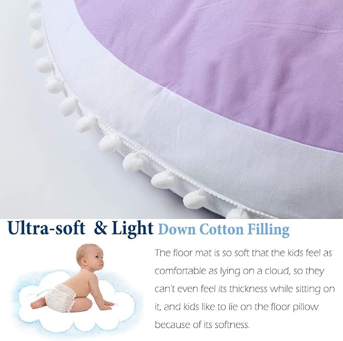 Large Floor Pillow Kids Round Floor Cushion Seating, 35 inches Big Circle Pillow - Image 2