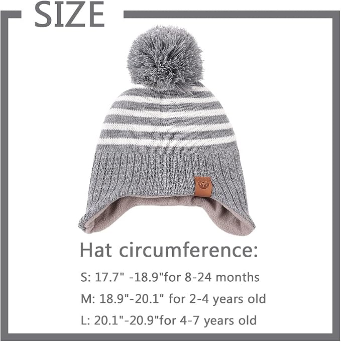 JANGANNSA Knitted Baby Hat Scarf Set Winter Warm Boys Girls Beanie Fleece - Image 6