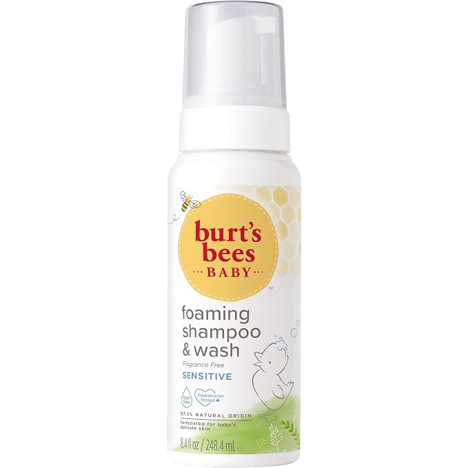 Burt's Bees Baby Sensitive Foaming Shampoo and Wash, Fragrance Free, Tear Free - Image 7
