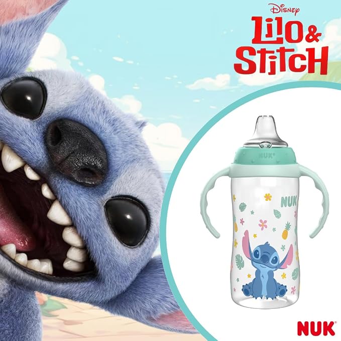 NUK Learner Cup, 10 Oz, Disney's Stitch – Soft Spout, Easy-Grip Handles - Image 11