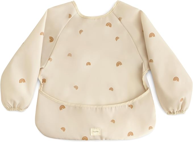mushie Long Sleeve Baby Bib | Water Resistant Adjustable Fit by mushie