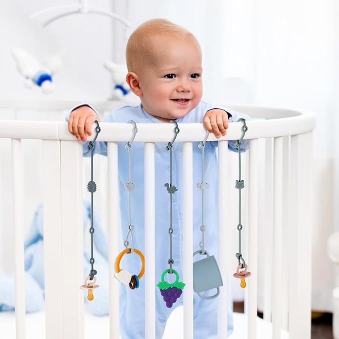 6-Pack Baby Toy Straps, Silicone High Chair & Stroller Straps, Toddler Bottle & - Image 6