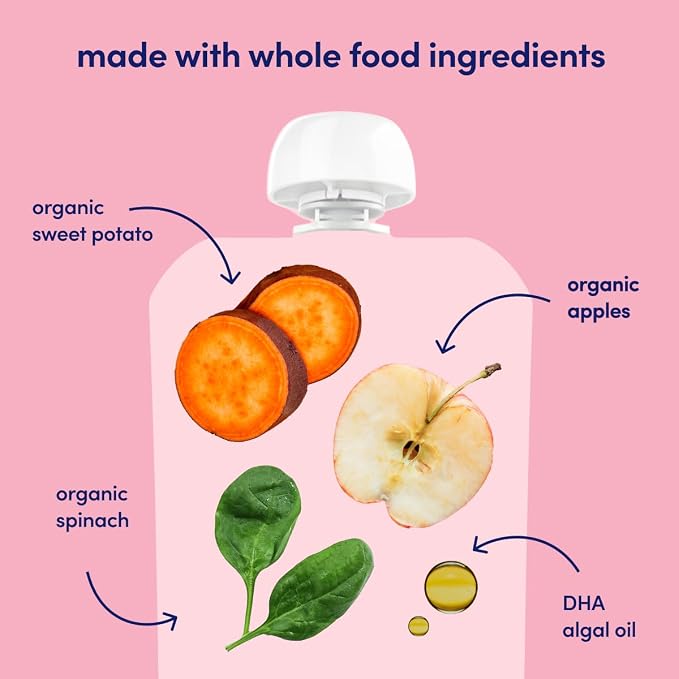 Cerebelly Organic Baby Food Pouches, Spinach Apple Sweet Potato Purees - Image 5