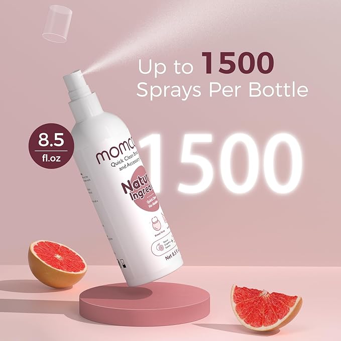 Momcozy Portable Breast Pump Cleaning Spray, Effective Milk Fat Removal & - Image 2