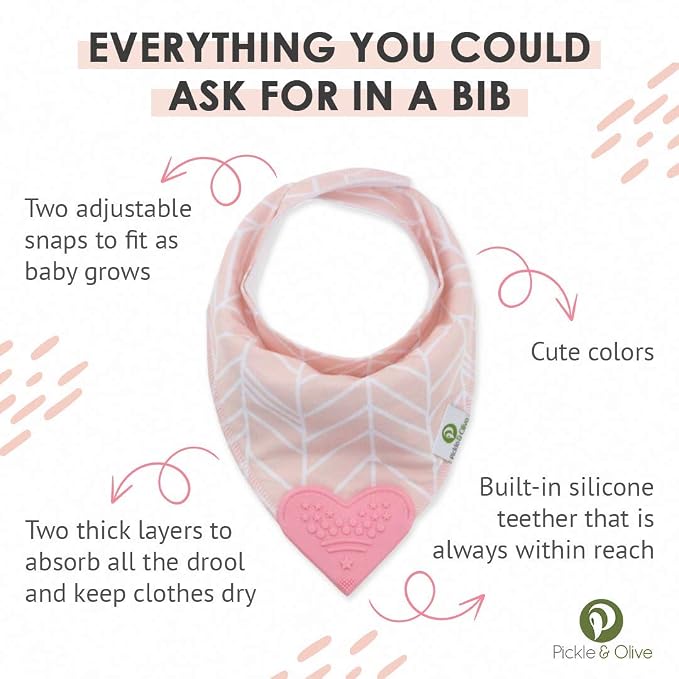 Baby Girl Bandana Teething Bibs - Image 2