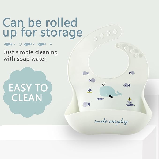Baby Silicone Feeding Bibs - Image 4