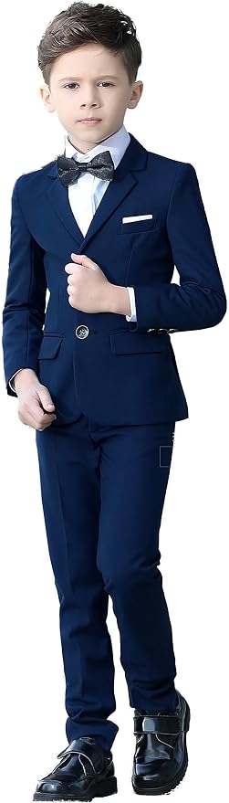 YuanLu Boys Suit for Kids Tuxedo Wedding Ring Bearer Outfit, 5 Piece Boy Slim by YuanLu