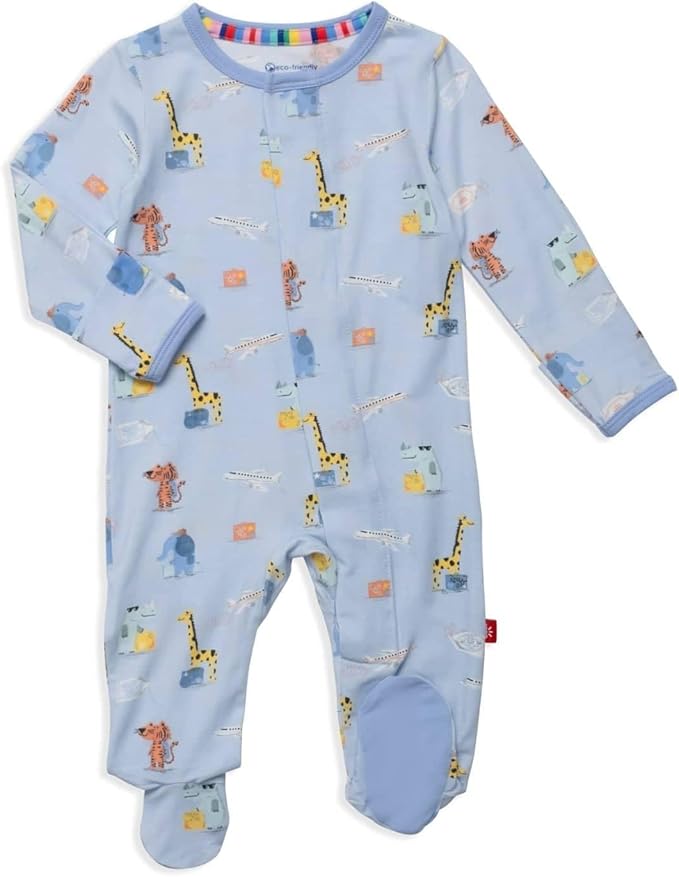 Magnetic Me Boys Modal Magnetic Baby Footie Pajamas | Silky Soft Modal Fabric | by magneticme