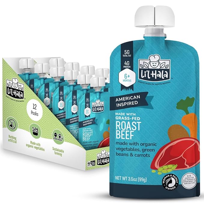 Li’l Hala Baby Food Pouches – Grass-Fed Roast Beef & Organic Veggies – Toddler by LilHalaFoods