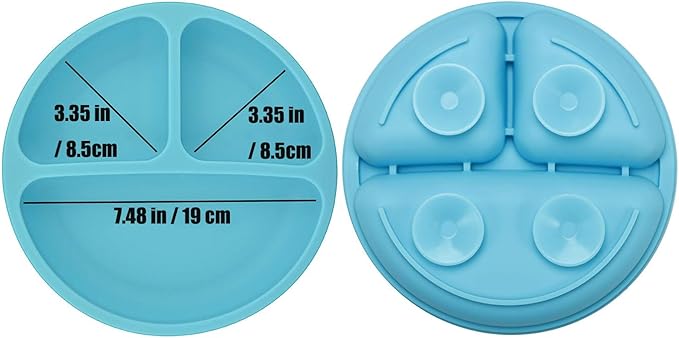 PandaEar Divided Unbreakable Silicone Baby and Toddler Plates - Image 2