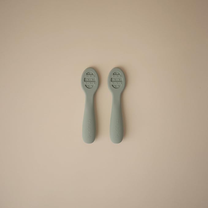 mushie Silicone First Feeding Baby Spoons | 2 Pack - Image 3