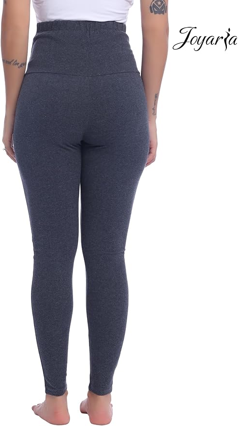 Joyaria Maternity Leggings Over The Belly Cotton Pregnancy Tight Pants Stretchy - Image 6