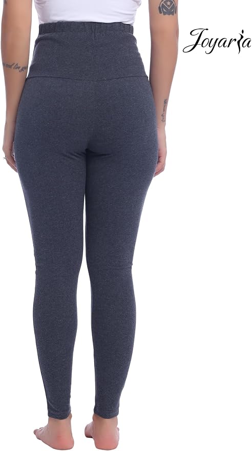 Joyaria Maternity Leggings Over The Belly Cotton Pregnancy Tight Pants Stretchy - Image 6
