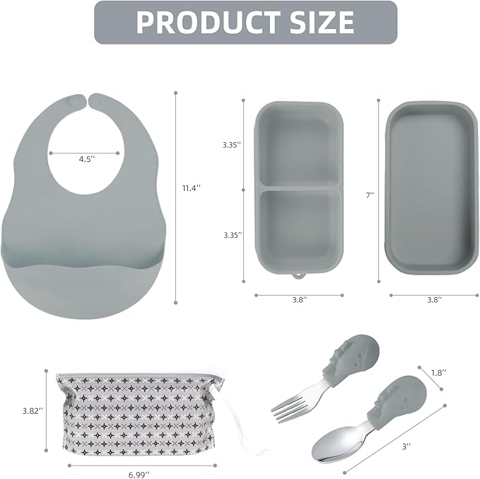 Travel Silicone Baby Feeding Set - Image 4