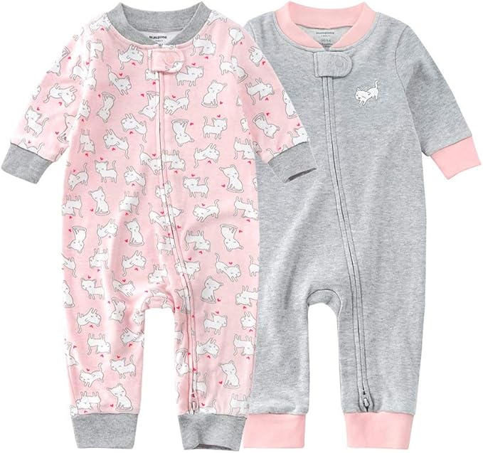 Teach Leanbh Baby 2-Pack Footless Pajamas Cotton Long Sleeve Printing 2 Way by TeachLeanbh