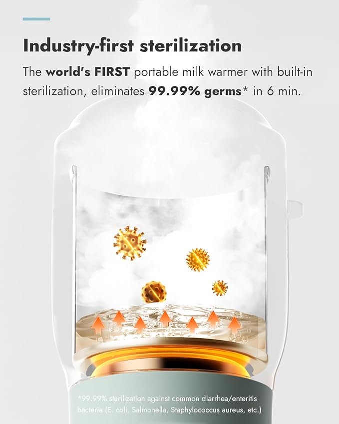 Papablic Pro Portable Bottle Warmer — 115W Fastest Heating, Built-in Sterilizer - Image 3