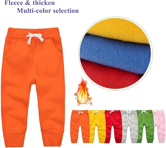 CuteOn Unisex Toddler Jogger Pants Kids Cotton Elastic Waist Winter Baby - Image 3