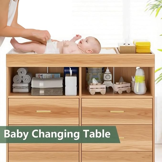 Changing Table Dresser with Drawers, Baby Dresser with Changing Table Top - Image 5