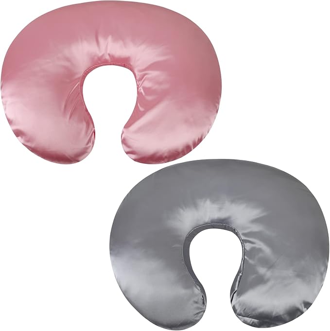 Satin Nursing Pillow Cover Set 2 Pack Ultra Soft Silk Compatible by Unknown