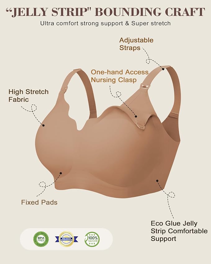 As Fairy Wireless Seamless Pumping Bra Hands Free Nursing Bra Wirefree Comfort - Image 5
