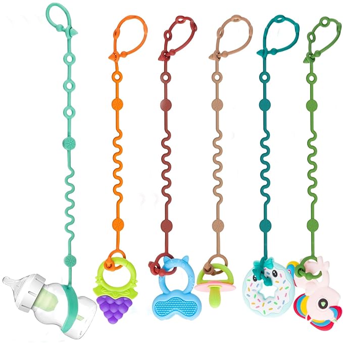 Toy Straps for Baby, Adjustable Toy Holder for Stroller Accessories, Silicone by LittleHugs