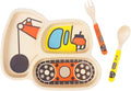 Kid Plate Set Bamboo Toddler Plates Dinnerware Dinner Dish Set Baby Feeding by nohlerlife