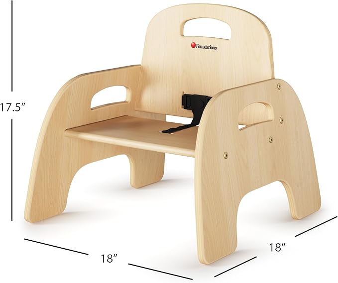 Foundations Simple Sitter 7” Low Wood Feeding Chairs, Wide No-Tip Base - Image 3