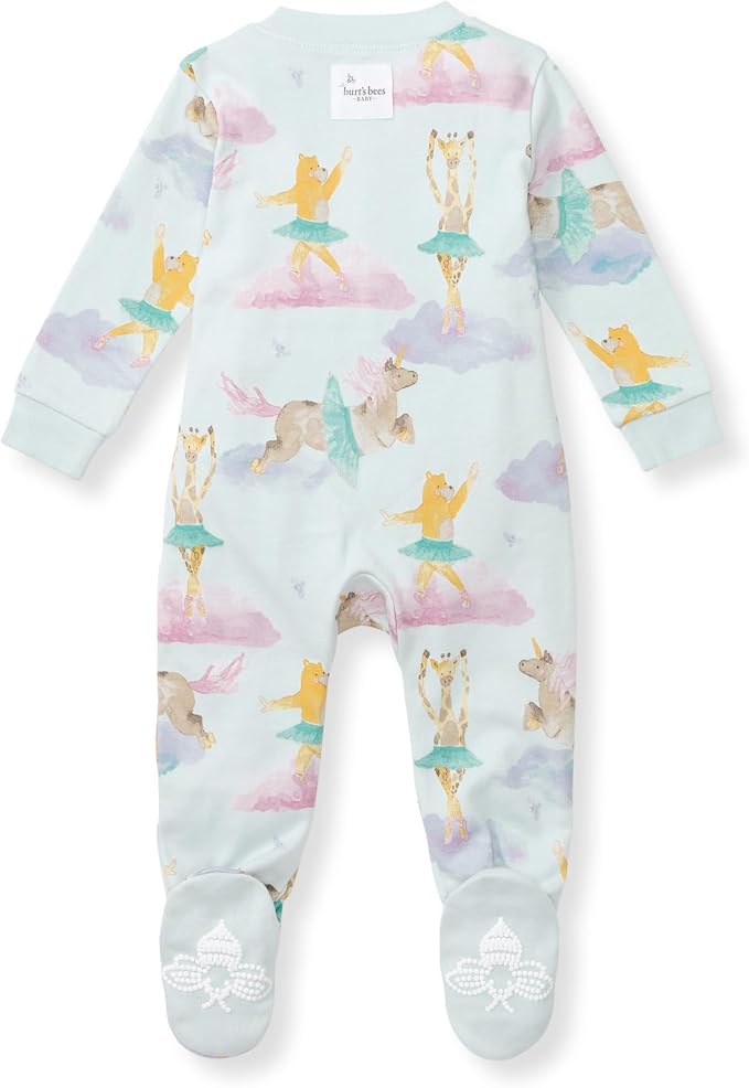 Burt's Bees Baby Girls' Organic Cotton Sleep and Play Footed Pajamas, One-piece - Image 2