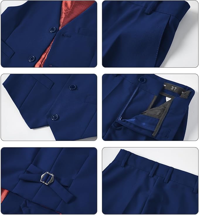 Boys Vest Set Formal Dress Suits Wedding Outfit Dresswear - Image 5