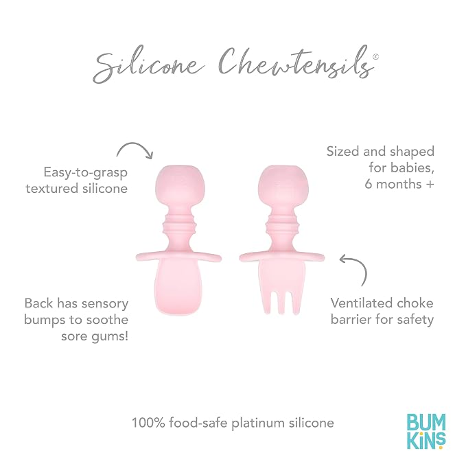 Bumkins Baby Utensils Set, Chewtensils Silicone Spoons - Image 5