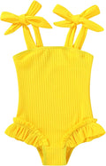 Happy Town Toddler Swimsuit Girl Solid Color Stripe One-Piece Baby Bathing Suits by HappyTown