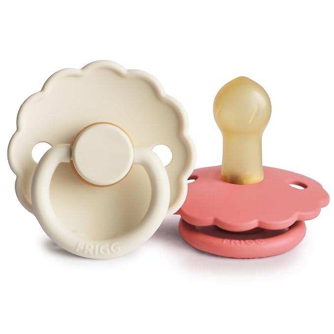 FRIGG Daisy Natural Rubber Baby Pacifier | Made in Denmark | BPA-Free 2-Pack by mushie