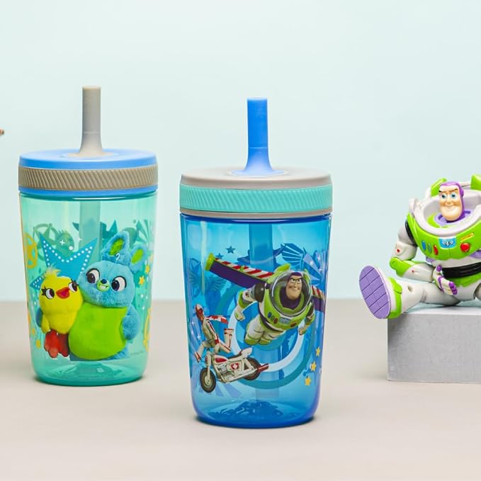 Zak Designs Kelso 15 oz Tumbler Set Toddlers Cup Leak-Proof Screw-On Lid - Image 3