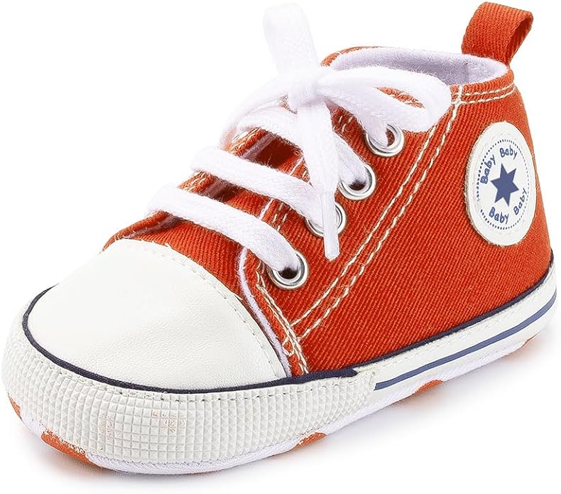 Meckior Baby Girls Boys Canvas Sneakers Soft Sole High-Top Ankle Infant First - Image 4