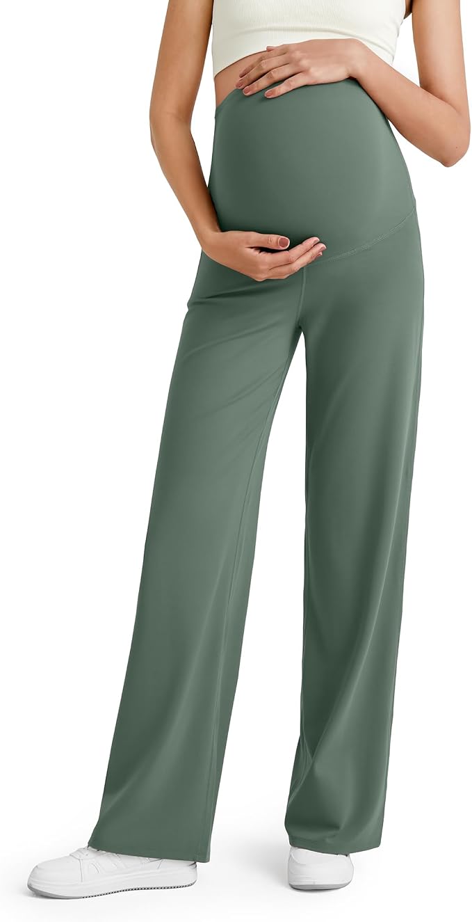 G4Free BareFeel Maternity Dress Yoga Pants Over The Belly Stretchy Work Slack by G4Free