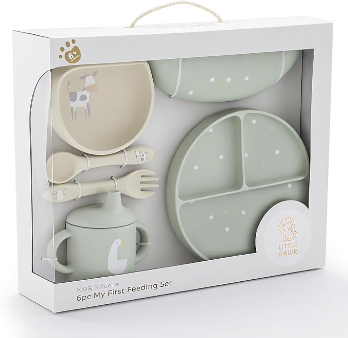 Little Rawr Baby Led Weaning Bundle, 100% Silicone Baby Feeding Set Includes by LITTLERAWR
