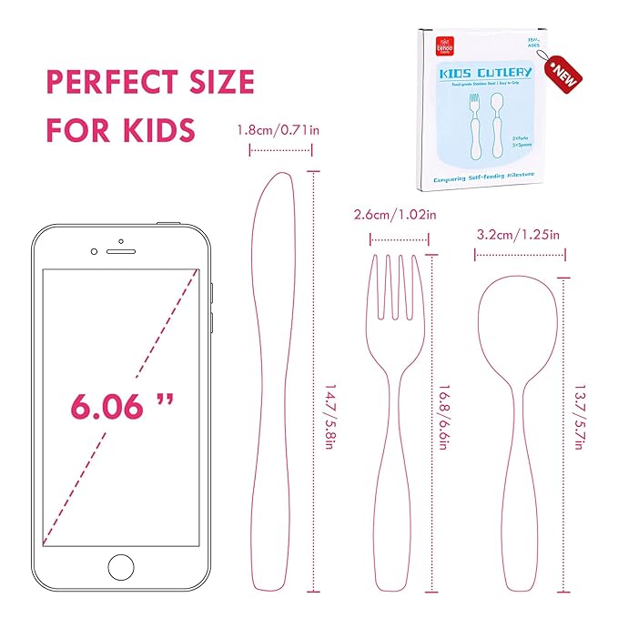 Lehoo Castle 6 Pieces Toddler Utensils, Kids Silverware - Image 7