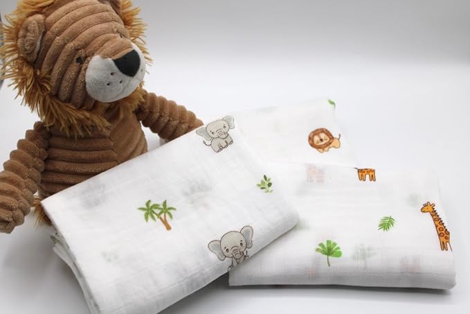 100% Muslin Cotton Baby Receiving Cloths, 27x27 in, Soft & Gentle - Image 5