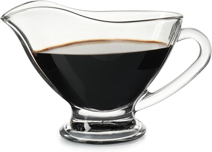 Fox Run Glass Gravy Boat, 9 oz, 270 ml Large Gravy Serving Dish by foxrunbrands