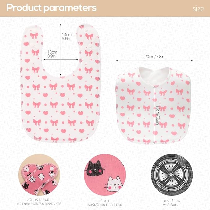 8 Pack Baby Bibs Unisex Adjustable - Image 2