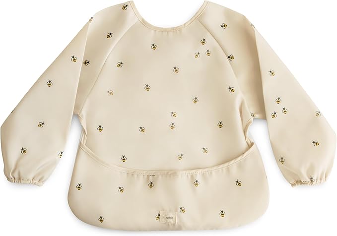 mushie Long Sleeve Baby Bib | Water Resistant Adjustable Fit by mushie
