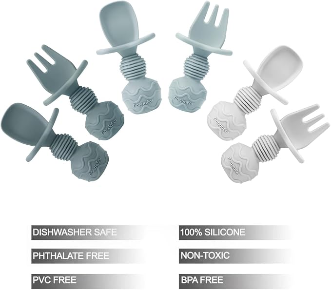 PandaEar 6 Pack Silicone Baby Spoons - Image 2