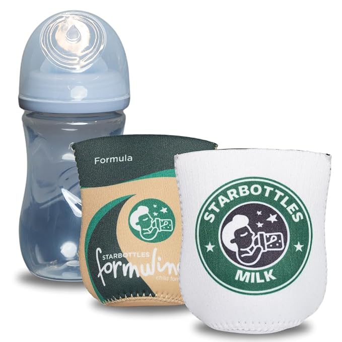 Coffee Themed Coozies for Baby Bottles by BrewPants