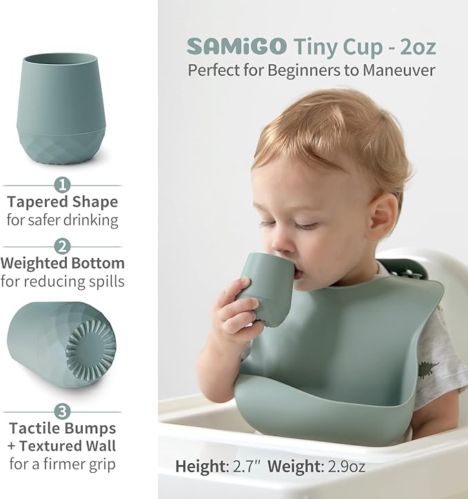 SAMiGO Silicone Baby Cups for 6-12 Months, Tiny Open Cups for Training and - Image 2